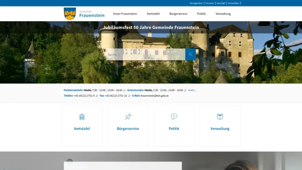 Website Screenshot: Gemeindeamt Gemeinde Frauenstein - Gemeinde Frauenstein - Geko digital - Date: 2023-06-22 15:11:37