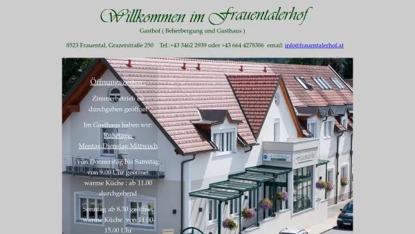Website Screenshot: Frauentalerhof - Frauentalerhof - Date: 2023-06-22 15:11:37