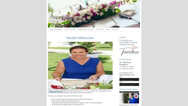 Website Screenshot: Freie Zeremonie - Freie Trauung und freies Begräbnis – Begräbnisse für Tiere und Festreden | Freie Zeremonie - Date: 2023-06-22 15:11:37