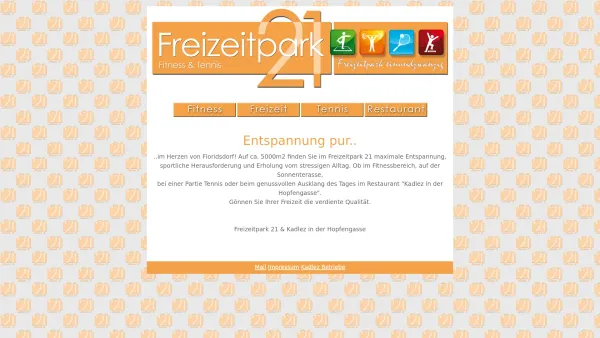 Website Screenshot: Freizeitpark 21 S&B Fitness GesmbH - Freizeitpark21 - Fitness, Freizeit, Tennis & Genuss! - Date: 2023-06-22 15:01:10
