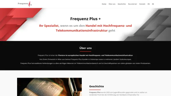 Website Screenshot: Frequenz+ Vertriebspartner von RFS Österreich - Frequenz Plus Handels GmbH | Handel mit Hochfrequenz- und Telekommunikationsinfrastruktur - Date: 2023-06-14 10:39:57