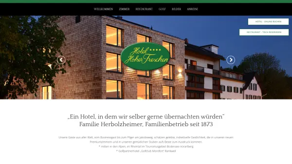 Website Screenshot: Hotel Hoher Freschen - Hotel Hoher Freschen - Date: 2023-06-22 15:01:10