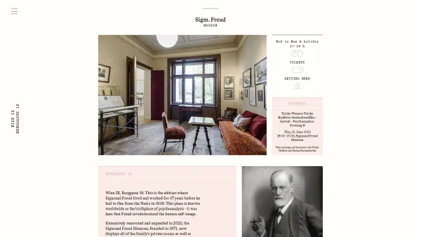 Website Screenshot: Sigmund Freud Museum Wien - Sigmund Freud Museum - Date: 2023-06-22 15:01:11