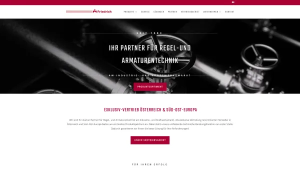 Website Screenshot: Ing. Wilhelm Friedrich - Regel- und Armaturentechnik für Industrie und Kraftwerke - Date: 2023-06-22 15:01:11