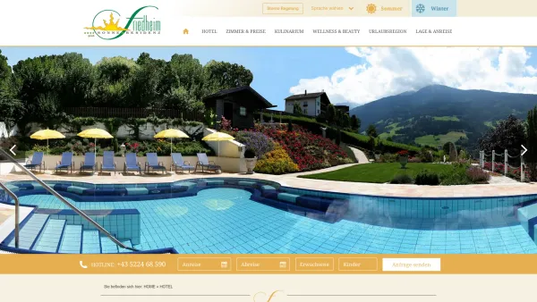 Website Screenshot: Sonnenresidenz Friedheim - Wellnesshotel im Inntal - Tirol ǀ Sporthotel Friedheim - Date: 2023-06-22 15:01:11