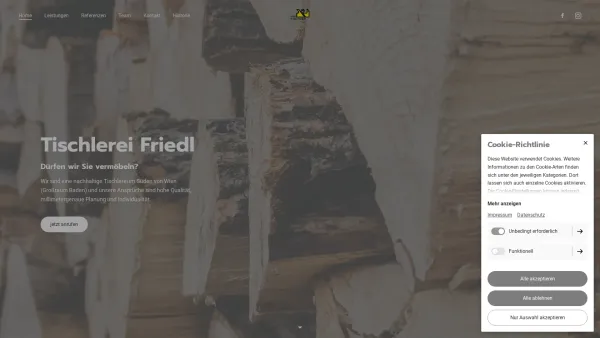 Website Screenshot: Karl Tischlerei Friedl - Tischlerei Friedl | Dürfen wir Sie vermöbeln? - Date: 2023-06-15 16:02:34