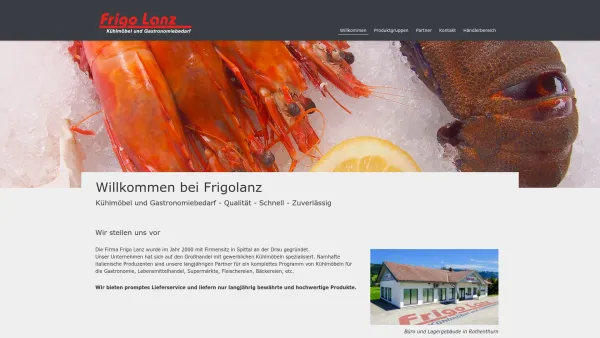 Website Screenshot: FRIGOLANZ GmbH Kühlmöbel und Gastronomiebedarf - Willkommen – Frigolanz - Date: 2023-06-22 15:01:11