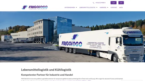 Website Screenshot: Frigologo GmbH - Kühllogistik - Lebensmittel Logistik: FRIGOLOGO - Date: 2023-06-22 15:01:11
