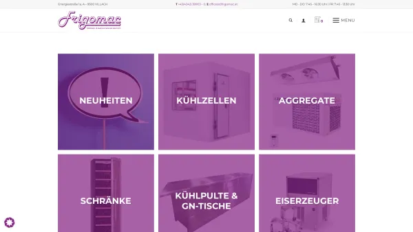 Website Screenshot: Frigomac Kühlmöbel und Gastronomiehandel Ges.m.b.H. - FRIGOMAC Kühlmöbel- und Gastronomiehandel Ges.m.b.H. - Date: 2023-06-15 16:02:34