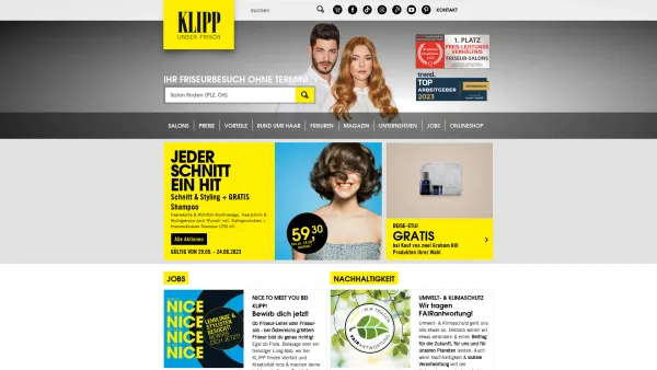 Website Screenshot: friseursalon.at - Friseurbesuch ohne Termin zum fairen Preis - KLIPP Frisör - Date: 2023-06-22 15:16:25