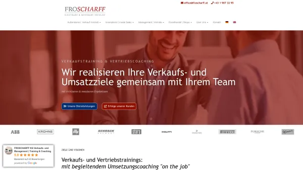 Website Screenshot: Froscharff Verkaufstraining / Business Coaching Wien - Verkaufstraining & Vertriebscoaching » Verkaufsziele realisieren « - Date: 2023-06-22 15:16:25
