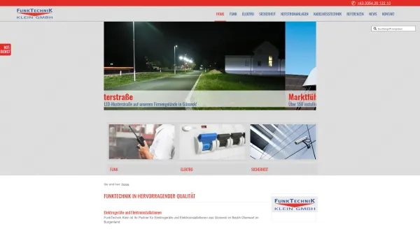 Website Screenshot: FunkTechnik Klein GmbH - FunkTechnik - Elektrotechnik in Österreich aus Günseck - FUNKTECHNIK KLEIN GmbH - Date: 2023-06-22 15:01:15