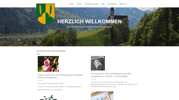 Website Screenshot: Gemeindeamt Fügenberg RiS-Kommunal - Willkommen: Gemeinde Fügenberg - Date: 2023-06-22 15:01:15