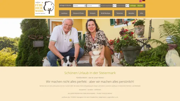 Website Screenshot: Koch Landhaus FühlDichWohl Komfortzimmer Ferienwohnung Familie Ronner-Ermertz - Landhaus FühlDichWohl in Fehring in der Steiermark - Urlaub und Catering für Genießer - Date: 2023-06-22 15:01:15