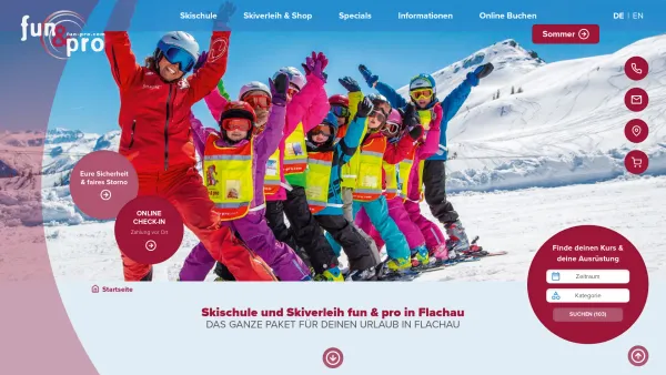 Website Screenshot: FUN & PRO Skischule, Snowboardschule, Sportcamp, Bikeacademy, Zorbingstation Flachau, Salzburg - Skischule und Skiverleih Flachau fun & pro - Date: 2023-06-22 15:01:16