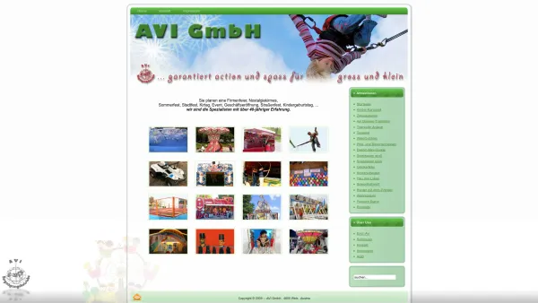 Website Screenshot: Avi GmbH - Vergnügungsbetriebe Erich Avi ::: 4600 Wels - Date: 2023-06-22 15:01:16