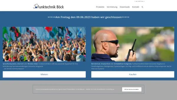 Website Screenshot: Andreas Funktechnik Böck - Funktechnik Böck - Vermietung und Verkauf von Funkgeräten - Date: 2023-06-22 15:01:16
