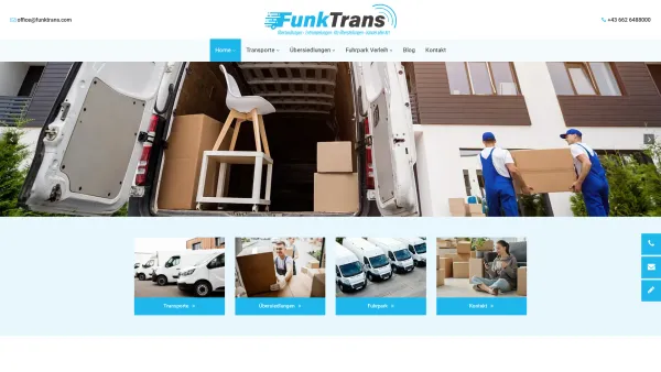 Website Screenshot: FunkTrans Transportsysteme GmbH - Ihr Transport- und Umzugsunternehmen | FunkTrans - Date: 2023-06-22 15:01:13