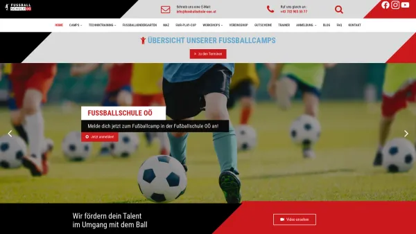Website Screenshot: Fußballschule Oberösterreich - Kinder-Fußballtraining in Linz - Fußballschule Oberösterreich - Date: 2023-06-22 15:15:47