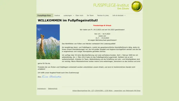 Website Screenshot: FUßPFLEGE Ewa Fusspflege-Ewa Zaluska Wohnpark Alt Erlaa Wien 23 Liesing - fusspflege-ewa * individuelle Hand- und Fußpflege in Atzgersdorf - Date: 2023-06-22 15:11:40