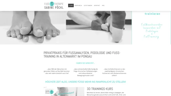 Website Screenshot: Fußtherapie Sabine Pöckl - Fußtherapie Sabine Pöckl - Podologie und Fußtraining in Altenmarkt/Pg. - Date: 2023-06-22 15:11:40