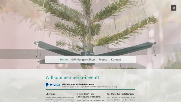 Website Screenshot: G-invent - Christbaumaufhängung & Gießhilfe - Willkommen bei G-invent! - Date: 2023-06-22 15:11:40