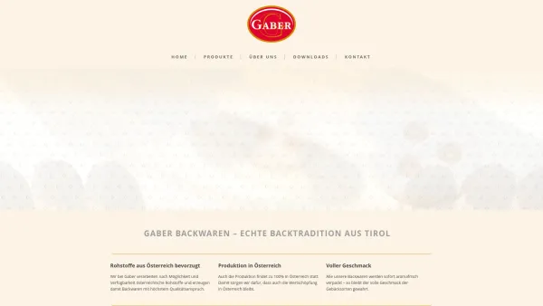 Website Screenshot: Gaber Backwarenerzeugung GmbH & Co KG Gaber Backwarenvertriebs GmbH - Gaber Backwaren | Echte Backtradition aus Tirol - Date: 2023-06-22 15:11:40