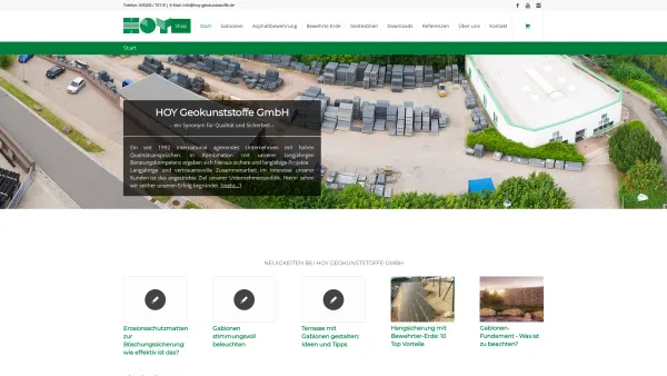 Website Screenshot: Gabionen Technik Süd IBG - Hoy Geokunststoffe GmbH - Gabionen, Asphaltbewehrung und Geokunststoffe - Date: 2023-06-22 15:11:40