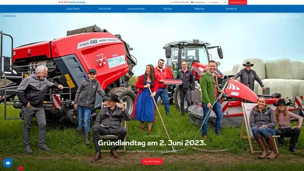 Website Screenshot: Gady GmbH - Neuwagen, Gebrauchtwagen, Landmschinen, Ersatzteile - Gady Family - Date: 2023-06-14 10:40:00