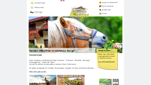 Website Screenshot: gästehaus berger - Gästehaus Berger - Date: 2023-06-22 15:01:20