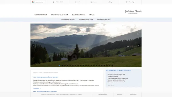 Website Screenshot: Gästehaus Christl - FERIENWOHNUNGEN - Radstadt | Ferienwohnungen/Appartments im Gästehaus Christl - Date: 2023-06-22 15:01:20
