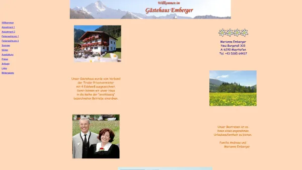 Website Screenshot: Gästehaus Gaestehaus Emberger - Gaestehaus Emberger - Date: 2023-06-22 15:01:20