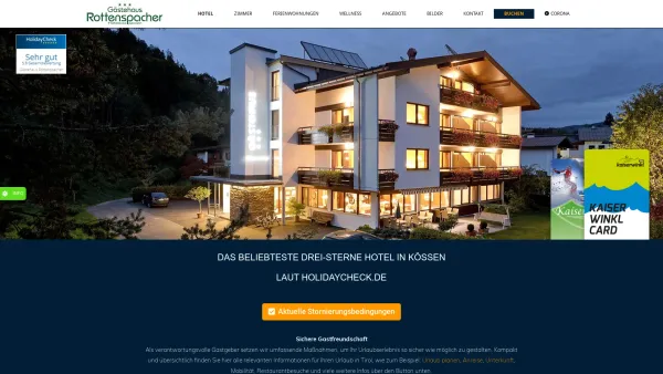 Website Screenshot: Gästehaus Rottenspacher *** - Wir sind das beliebteste Drei-Sterne Hotel in Kössen - Date: 2023-06-15 16:02:34