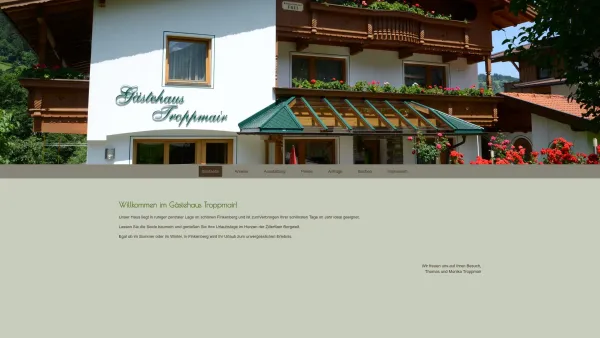Website Screenshot: Gästehaus Troppmair - Gästehaus Troppmair - Startseite - Date: 2023-06-15 16:02:34