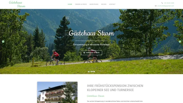 Website Screenshot: Gästehaus Sturm Hilde - Frühstückspension nahe dem Klopeiner See - Gästehaus Sturm Hilde - Date: 2023-06-26 10:26:19