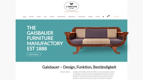 Website Screenshot: Johann Kunst  Möbeltischlerei Gaisbauer - Home - Gaisbauer - Date: 2023-06-22 15:01:20