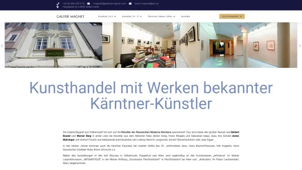 Website Screenshot: Galerie Magnet - Die Galerie Magnet handelt mit Werken berühmter Kärntner Künstler - Date: 2023-06-22 15:01:20
