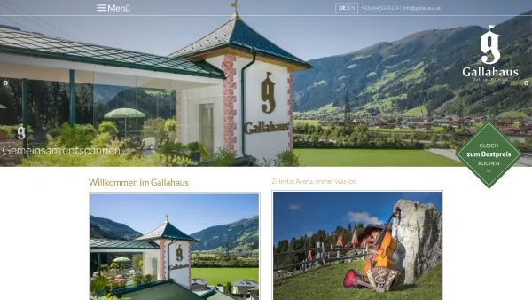 Website Screenshot: Gallahaus Zillertal - Willkommen - Aparthotel Gallahaus in Zell am Ziller, Zillertal - Date: 2023-06-22 15:01:20
