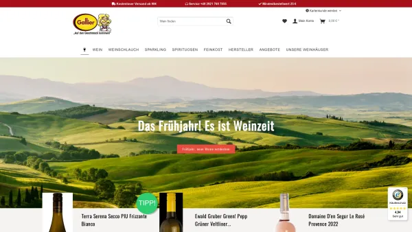 Website Screenshot: Der Gallier Weine Onlineshop Austria Intro - Das Weinhaus Gallier für Weinfreunde | seit über 30 Jahren bester Genuss zu bestem Preis! | Gallier - Date: 2023-06-22 15:01:20