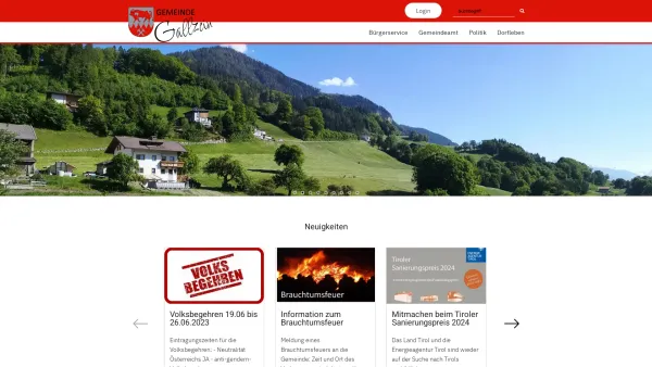 Website Screenshot: Gemeindeamt Gallze RiS-Kommunal - Gallzein - Startseite - Date: 2023-06-22 15:01:20