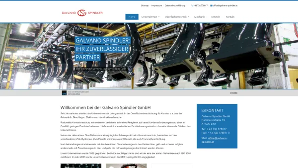 Website Screenshot: Galvano-Spindler Ges.m.b.H. & Co. KG - Verzinkung in Linz : Galvano Spindler GmbH - Date: 2023-06-14 10:40:03