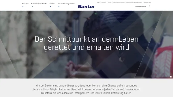 Website Screenshot: Gambro Hospal Austria GmbH - Der Schnittpunkt an dem Leben gerettet und erhalten wird | Baxter - Date: 2023-06-22 15:11:40