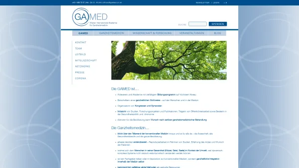 Website Screenshot: Wiener Internationale Akademie fuer Ganzheitsmedizin - Home | GAMED | Wiener internationale Akademie für Ganzheitsmedizin - Date: 2023-06-22 15:11:40