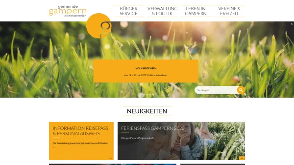 Website Screenshot: Gemeinde Gampern - Willkommen auf der Homepage der Gemeinde Gampern! - Startseite - Date: 2023-06-22 15:13:34