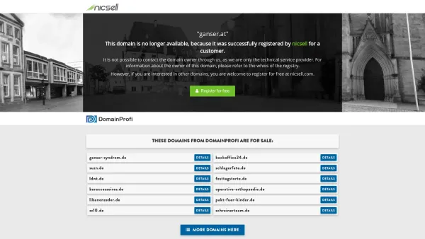 Website Screenshot: Handelsagentur GANSER - This domain has been registered for a customer by nicsell - Date: 2023-06-22 15:13:34