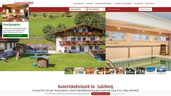 Website Screenshot: Pension am Ganzenhubhof +{ - Urlaub auf dem Bauernhof "Ganzenhubhof" in Salzburg, Goldegg - Date: 2023-06-22 15:13:34