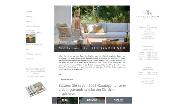 Website Screenshot: THE GARDENER GmbH - Exklusive Gartenmöbel – Luxus für den Garten – The Gardener - Date: 2023-06-22 15:13:34