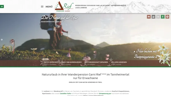Website Screenshot: Bergwanderführer - Willkommen beim Wanderprofi im Tannheimer Tal - Wanderpension Garni Rief in Tannheim - Date: 2023-06-22 15:13:34