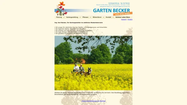 Website Screenshot: Gartengestaltungen Ing. Karl Becker - Gartengestaltung Ing. Karl Becker - Date: 2023-06-14 10:37:58