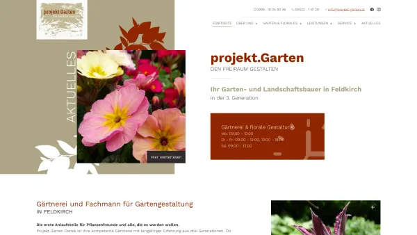 Website Screenshot: Projekt Garten Ltd. - Gärtnerei in Feldkirch | Pflanzen kaufen und Gartengestaltung - Date: 2023-06-22 15:13:34